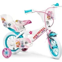 Toimsa Bikes Kinderfahrrad 12 Zoll Kinder Mädchen Fahrrad Mädchenfahrrad Rad Bike Paw Patrol Weiß, 1 Gang, Puppensitz, Korb, Stützräder