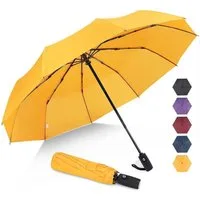 LuxusKollektion Taschenregenschirm Regenschirm Taschenschirm Automatik Sturmfest Windfest Gelb (neu)
