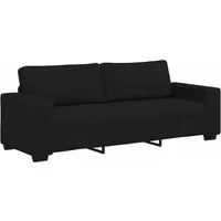 vidaXL Sofa 3-Sitzer-Sofa Schwarz 220x77x82 cm Stoff, 1 Teile