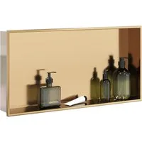 vidaXL Duschablage, Duschnische Golden Gebürstet 62x32x9 cm Edelstahl