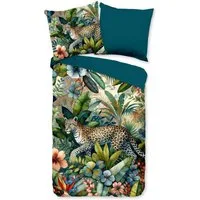 Pure Bettwäsche Microfaser Bettwäsche 135 X 200 cm + 1- 80 X 80 cm Raza bunt leopard w, Microfaser, 2 teilig, bettwäsche 135x200 microfaser sale warm weihnachten 135x200 bettbezug