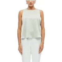 s.Oliver BLACK LABEL Blusentop Sommerbluse / Ärmellos mit feiner glänzender Struktur