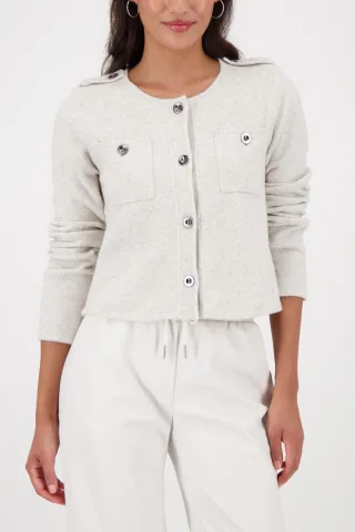 monari - Strickjacke mit Taschen pearl melange - Gr. - 42