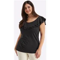 Sheego T-Shirt Halbarmshirt Ärmellos