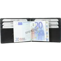 Geldbörse Geldbörse Dollarclip mit Kleingeldfach Lamm Nappa Leder schwarz uni (1-tlg)