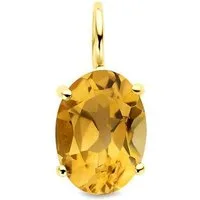 NICEANDnoble Kettenanhänger 585er Gelbgold Kettenanhänger Citrin