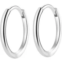 Hey Happiness Paar Creolen Silber Basic, stapelbar, Runde Herren Ohrringe Silber 925, 18K vergoldet