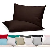 Beautex Kissenhüllen 2er Set Premium Kissenbezug aus Baumwolle, viele Farben, (2 Stück), verdeckter Reißverschluss, Jersey 160g/m², langlebig