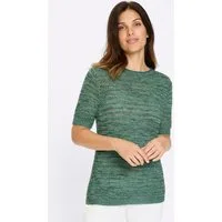 Sieh an! Strickpullover Kurzarm-Pullover Kurzarm Struktur