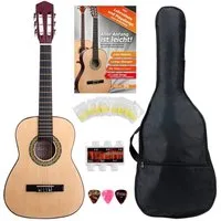 Classic Cantabile Konzertgitarre AS-851-L Klassikgitarre für Linkshänder Starter Set, 1/2