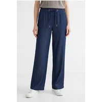 CECIL Stoffhose Style Neele Elastikbund mit Kordel, Lyocell, weiter Beinverlauf