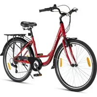 ROMICO Mountainbike 26 Zoll, Fahrrad, 7-Gang, Stahlrahmen, Gepäckträger, 7 Gang, Kettenschaltung, V-Brakes, Schutzbleche, Freizeit, Alltag, 160-185 cm