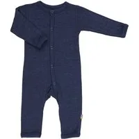 Joha Schlafoverall Schlafoverall aus Merino-Wolle/Seide navy weiß