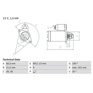 Bosch Starter Mercedes 0986010850