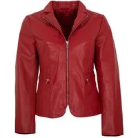 Maddox Lederjacke Inka MADDOX - Damen Lederjacke Blazer Lammnappa rot