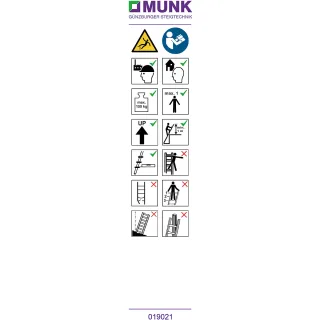 Munk Hinweis-Aufkleber für Stufen-Anlegeleiter - 019141
