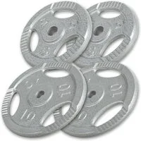 GORILLA SPORTS Hantelscheibe Hantelscheibe Guss Gripper 0,5-20 KG, 30 kg, (4-tlg)
