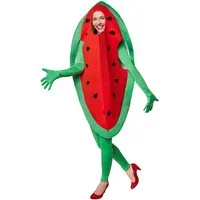dressforfun Lebensmittel-Kostüm Kostüm Wassermelone, Melonen-Kostüm mit Kapuze – ärmellos & auffällig