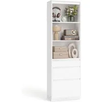 VASAGLE Bücherregal Standregal, Hochschrank, 3 Schubladen, verstellbare Ablagen
