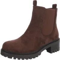 Ital-Design Bequemer Schlupfschuh für Damen mit stilvollem Design Chelseaboots (90927445) Blockabsatz Stiefeletten in Braun