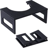 relaxdays Badhocker Klappbarer Toilettenhocker aus Bambus, schwarz
