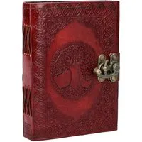 Figuren Shop GmbH Notizbuch Leder Notizbuch - Tree of Life mit Verschluss - Fantasy Tagebuch