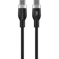 USB Silikon Ladekabel, USB-C Stecker > USB-C Stecker schwarz, 1,5 Meter, PD 3.0, Laden mit bis zu 60 Watt