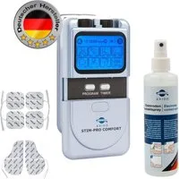 Axion TENS-Gerät STIM-PRO COMFORT TENS Gerät gegen Schmerzen, MEDIZINPRODUKT, mit Reinigungsspray und Nackenelektrode