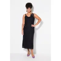 MIAMODA Jerseykleid Mesh-Maxikleid A-Linie abnehmbare 3D-Blüten