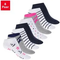 Footstar Sneakersocken Süße Damen Sneaker Socken (8 Paar) Kurze Söckchen mit Muster (8-Paar)