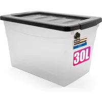 BigDean Aufbewahrungsbox 30 L Aufbewahrungsbox mit Deckel Budget Line Plastikbox mit Deckel (Set, 1 St., Aufbewahrungsbox mit Deckel), BPA-Frei, Praxisnahes Durchdachtes Design, Langlebig