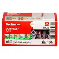 fischer Schrauben- und Dübel-Set Duopower Universaldübel ohne Schraube, (100 St)
