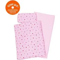 goki Puppen Bettwäsche Puppenbettzeug Herz/Krone, (Set)