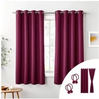 Cozyor Verdunkelungsvorhang 2er-Set inkl. 2 Magnethalter, thermoisolierend, Gardinen blickdicht (2 St), Ösen, verdunkelnd, Mikrofaser Polyester, Gardinen Thermo Vorhang 160x135 Wohnzimmer, Schlafzimmer, Kinderzimmer