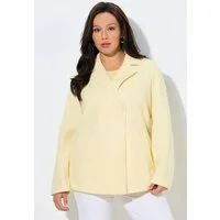 Ulla Popken Sommerjacke Fleece-Cabanjacke A-Linie Reverskragen Langarm