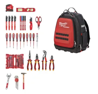 Milwaukee PACKOUT Elektriker Set Rucksack 76-teilig - 4932498407