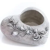 Annastore Gartenfigur Grabschmuck Herz als Grablichthalter Friedhofsdeko Grabverzierung, 20 x 18 cm