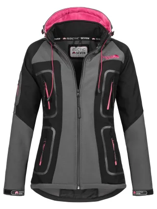 Arctic Seven Damen Softshell Jacke Dunkelgrau-Schwarz