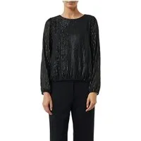 comma Langarmbluse mit Pailetten-Muster