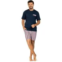 Comte Shorty Lunar Lounge (Set, 2 tlg., 2-teilig) Herren Pyjama kurz Shorty Kurzarm Baumwolle geknöpft auch große Größen