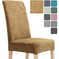 Simloveve Stuhlhusse Stretch Stuhlbezug mit Gummiband Abnehmbar, waschbar, Sitzflächenhusse in gemusterter Dekoration für Bankett,Küche,Party