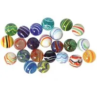 Bartl Dekokugel Glasmurmeln Streifenmix (24 St), 20 mm, für Dekoration