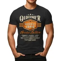 LOBO NEGRO® T-Shirt als Geschenk zum 40. Geburtstag - Oldtimer Baujahr 1986 Topzustand