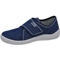 Fischer-Markenschuh Tim Hausschuh aus Jeansstoff, mit Baumwoll-Frotteefutter, gepolstertes Fußbett