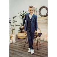 Pure White Anzug 3-teilig Anzug 3 Teilig 2486 Blau (Set Jaket Hose Weste, 3-tlg., - Anzug Set)