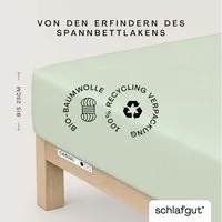 Schlafgut Spannbettlaken CASUAL Bettlaken 100% gekämmte Bio-Baumwolle, 150 g/m², Spannbetttuch, Jersey, Gummizug: rundum, (1 Stück), Bettlaken bis 25 cm Höhe, langlebig, weich, Antipilling-Ausrüstung