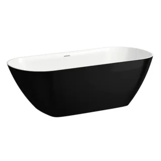 Laufen Lua freistehende Badewanne H2200820640001 170x75cm, Marbond, weiß, schwarz außen/weiß innen