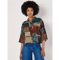 Apricot T-Shirt Kurzbluse mit überschnittenen Schultern