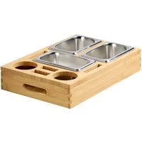 KESPER® Servierbrett Couchbar, Bambus, FSC, Bambus, (1-St), mit entnehmbaren Metallschalen