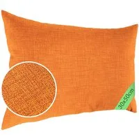 ANRO Dekokissen MrJack Kissenbezug Leinenoptik Deko Kissen Uni, Sofakissen 30x50cm ohne Füllung Orange